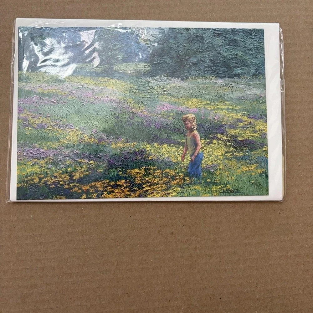 Vintage Clare Aaron Floral Frankly Notecards Set Of 3 W/Envelopes Art Prints